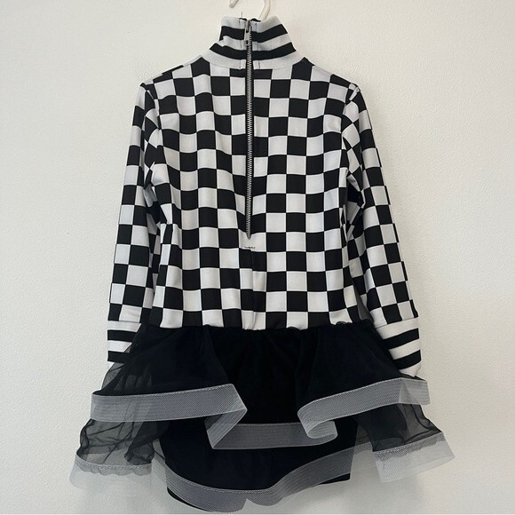 A Wish Come True Check Mate Black White Dance Costume size ISC - Picture 4 of 8